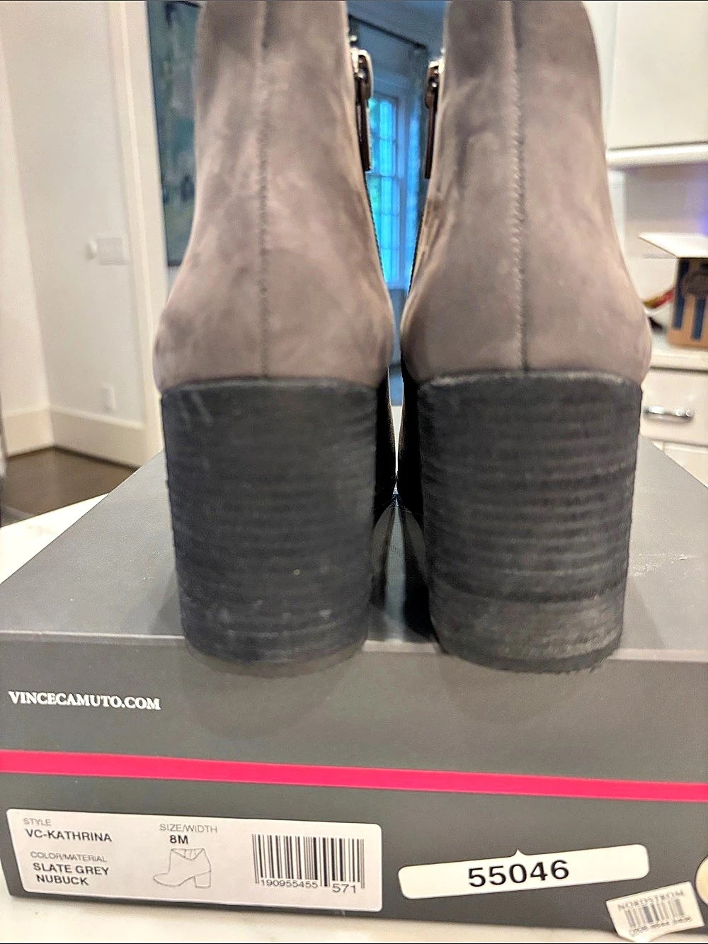 Vince Camuto VC-KATHRINA Pointed Toe Heeled Ankle Boots Gray US 8M - Picture 4 of 13
